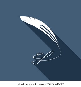 Icon pen with a long shadow