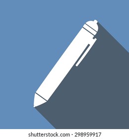 Icon pen with a long shadow