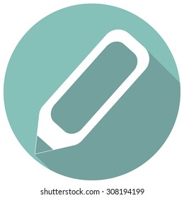 Icon pen with a long shadow