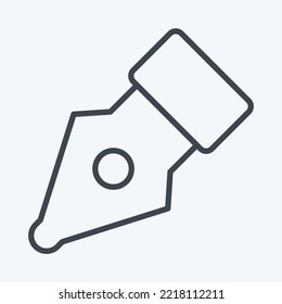 Icon Pen Nib. related to Graphic Design Tools symbol. line style. simple design editable. simple illustration. simple vector icons