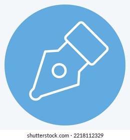 Icon Pen Nib. related to Graphic Design Tools symbol. blue eyes style. simple design editable. simple illustration. simple vector icons