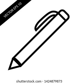 Icon pen vector illustration emblem isolated, logo concept
