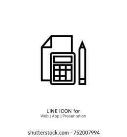 Icon pencil calculator note graphic design single icon vector