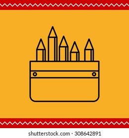 Icon of pencil case with pencils