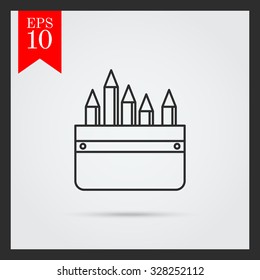 Icon of pencil case with pencils