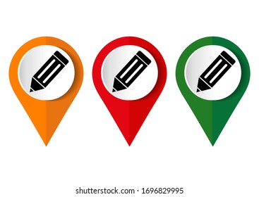 Icon of pencil on white background. Vector illustration.	