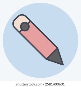 Icon Pencil. related to Kindergarten symbol. color mate style. design editable