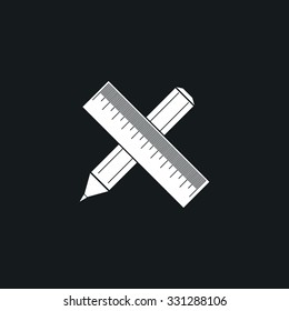 Icon pencil with a ruler.