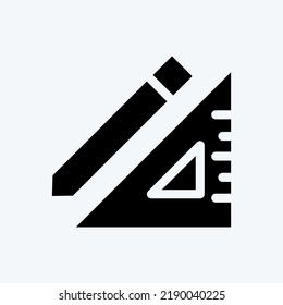 Icono Lápiz y regla. adecuado para el símbolo de construcción. estilo glifo. diseño simple editable. vector de plantilla de diseño. ilustración simple