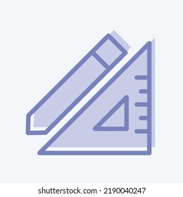 Icon Pencil and Ruler. suitable for building symbol. two tone style. simple design editable. design template vector. simple illustration