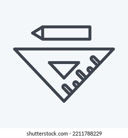 Icono Lápiz y regla. adecuado para el símbolo Paint Art Tools. estilo de línea. diseño simple editable. vector de plantilla de diseño. ilustración simple