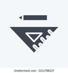 Icon Pencil and Ruler. suitable for Paint Art Tools symbol. glyph style. simple design editable. design template vector. simple illustration