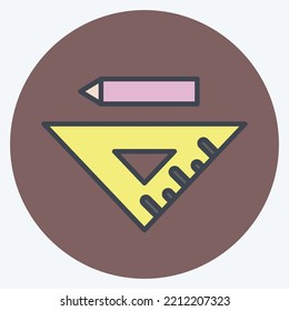 Icon Pencil and Ruler. suitable for Paint Art Tools symbol. color mate style. simple design editable. design template vector. simple illustration