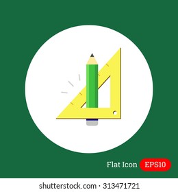 Icon of pencil and set square