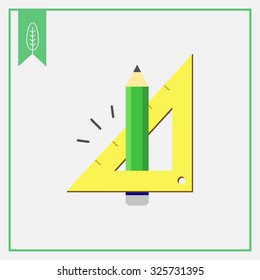 Icon of pencil and set square