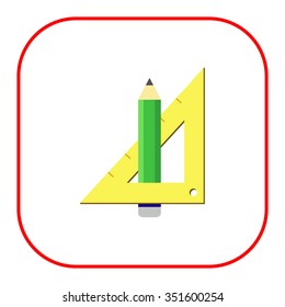 Icon of pencil and set square