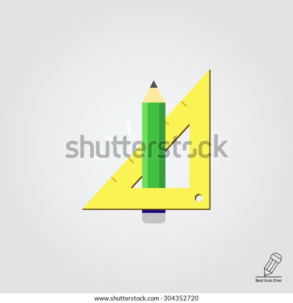Icon of pencil and set\
square
