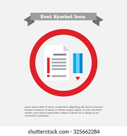 Icon of pencil and text document with exclamation mark