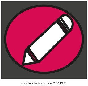 
Icon pencil, vector illustration