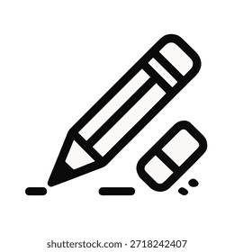 Icon Pencil writing and erasing