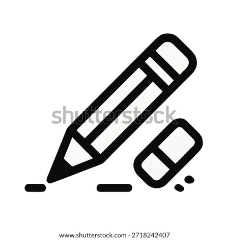 Icon Pencil writing and erasing