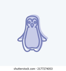 Icon Penguin. suitable for Animal symbol. two tone style. simple design editable. design template vector. simple symbol illustration