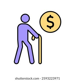 Icon a pension, isolated against a clean background.
