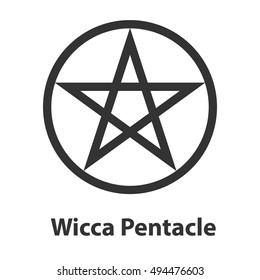 Icon of Pentacle or Pentagram symbol. Wicca religion, occult sign