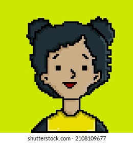 Icon People Character Pixel Art Style. Avatar Character, 8 Bit