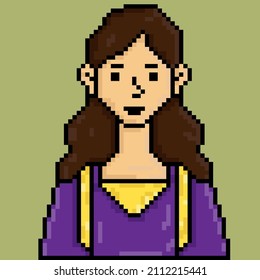 Icon people character pixel art style. Avatar character, 8 bit
