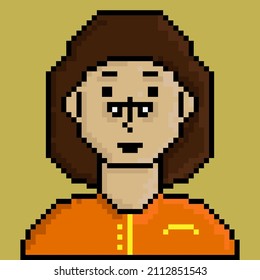 Icon people character pixel art style. Avatar character, 8 bit