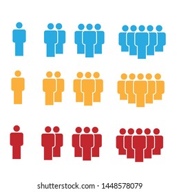 Icon People Collection Vector EPS 8 Blue Yellow and Red