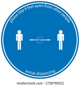Icon people concept Social Distancing stay 6 feet apart from other people, the practices put in place to enforce social distancing, vector illustration 