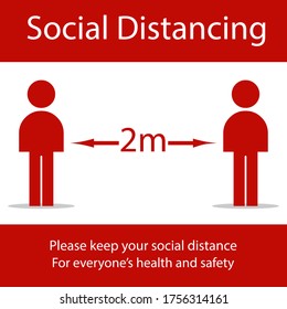 Icon people concept Social Distancing stay 6 feet apart from other people, the practices put in place to enforce social distancing, vector illustration 