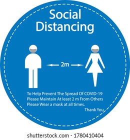 Icono personas concepto Distancia social estancia 2 m aparte de otras personas, las prácticas establecidas para hacer cumplir el distanciamiento social, ilustración vectorial 