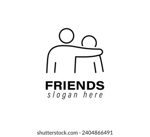 	
Icon people couple hug, support logo Friend trust icon outline vector	
