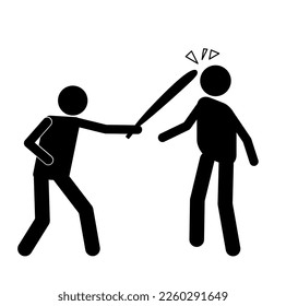 icon people are fighting. robbery. beating. brawl.