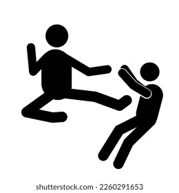 Icon Menschen kämpfen. Raub. schlagen. zerbrechen.