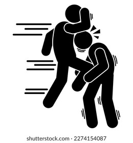 icon people are fighting. robbery. beating. brawl.