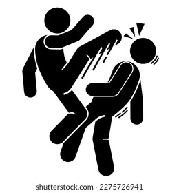 icon people are fighting. robbery. beating. brawl.