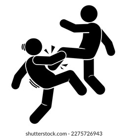 los íconos están peleando. robo. golpeando. riña.