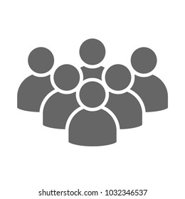 Icon of people in gray color on white background isolated. Group of people ideal for business, startup, web. Gray people on white background.Group of people