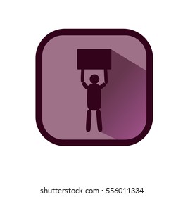 Icon people holding a shield. Vector