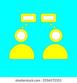icon of people making conversation, vector eps ,speech buble