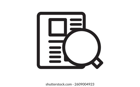 icon of people reading news, writing news, searching for news, and things that are news 