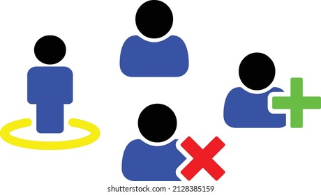 conjunto de iconos, vector de persona aislado en blanco 