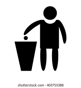 Icon people throw garbage