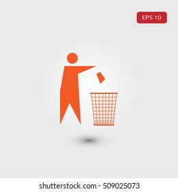 icon people throwing garbage