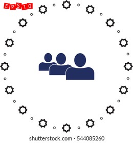 Icon of people or user on white background. All elements people or user for web design and decoration of greeting cards.