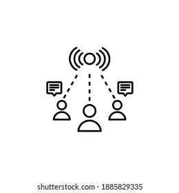 Icon of people using digital messages. Icons for messaging, chat and communication. Vector
